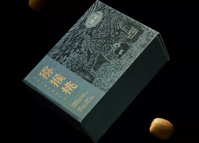 版画雕刻的猕猴桃礼盒包装，再现秦岭风光！